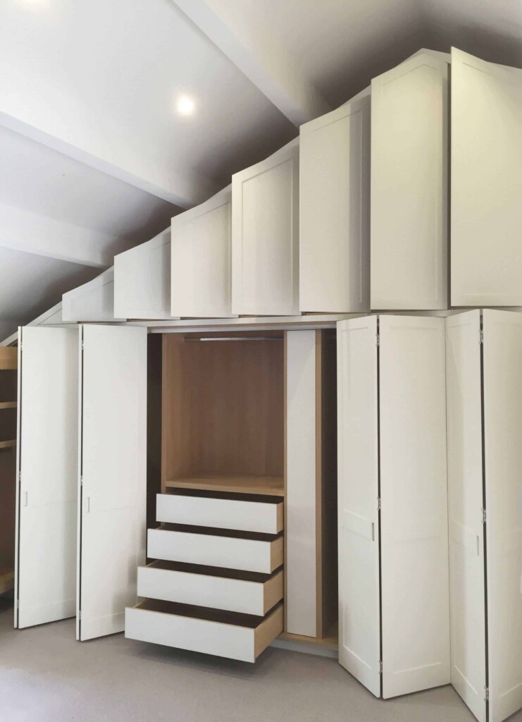 Shaker Style Wardrobe with oak interior large two tier wardrobe with pull out draws 2