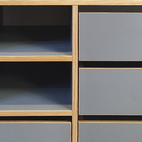 grey plywood draw boxes