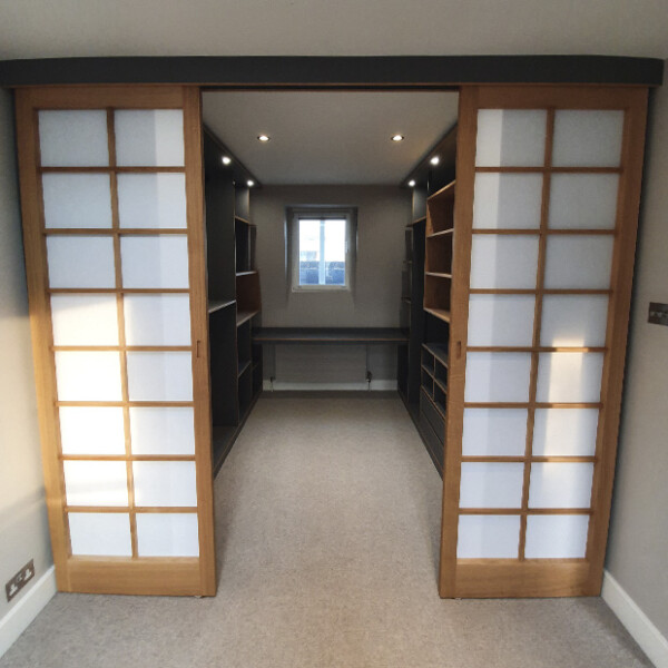 sliding oak shoji doors
