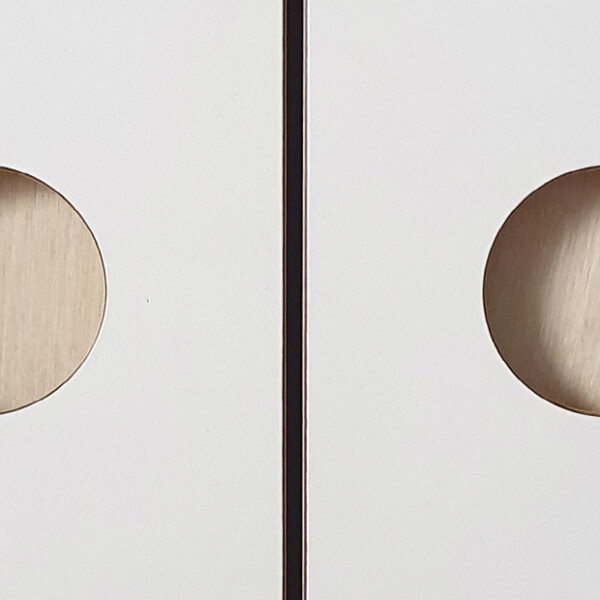 white plywood wardrobe inset handles