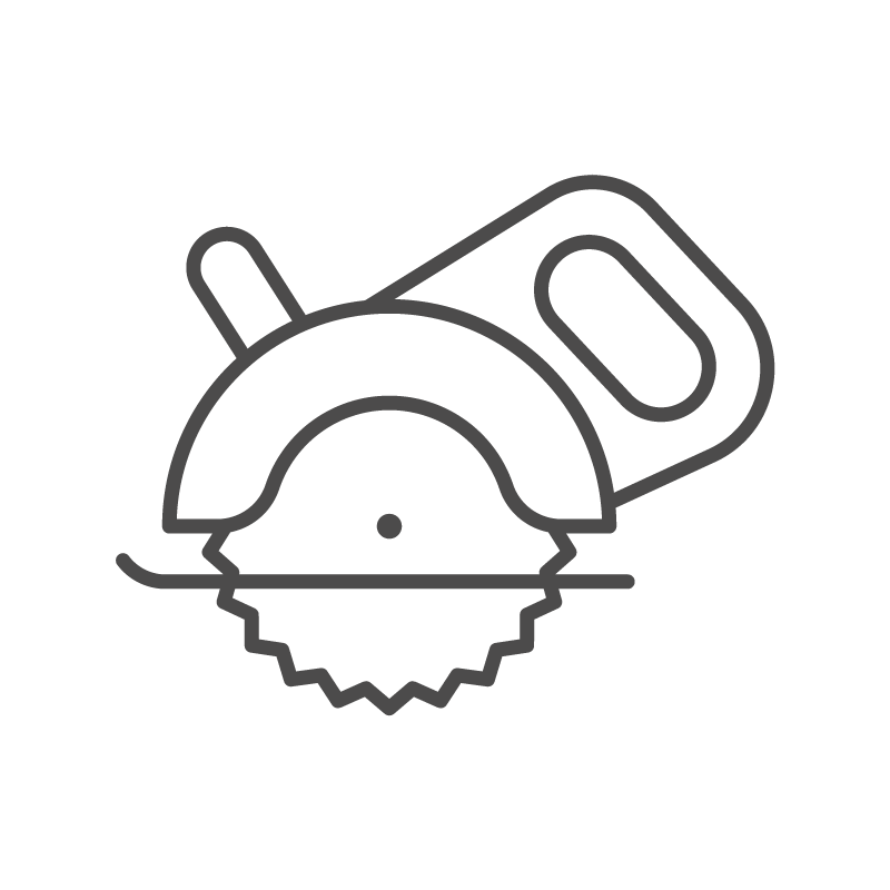 Project pages MW Creative Carpentry circular saw icon white