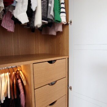 Modern shaker style wardrobe Oak dovetail drawer boxes